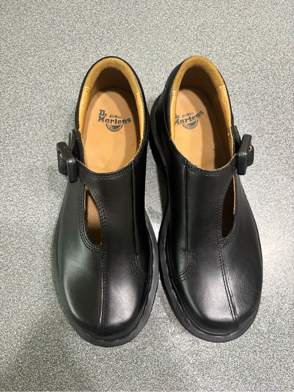 Dr. Martens Black Leather T-Bar Loafers